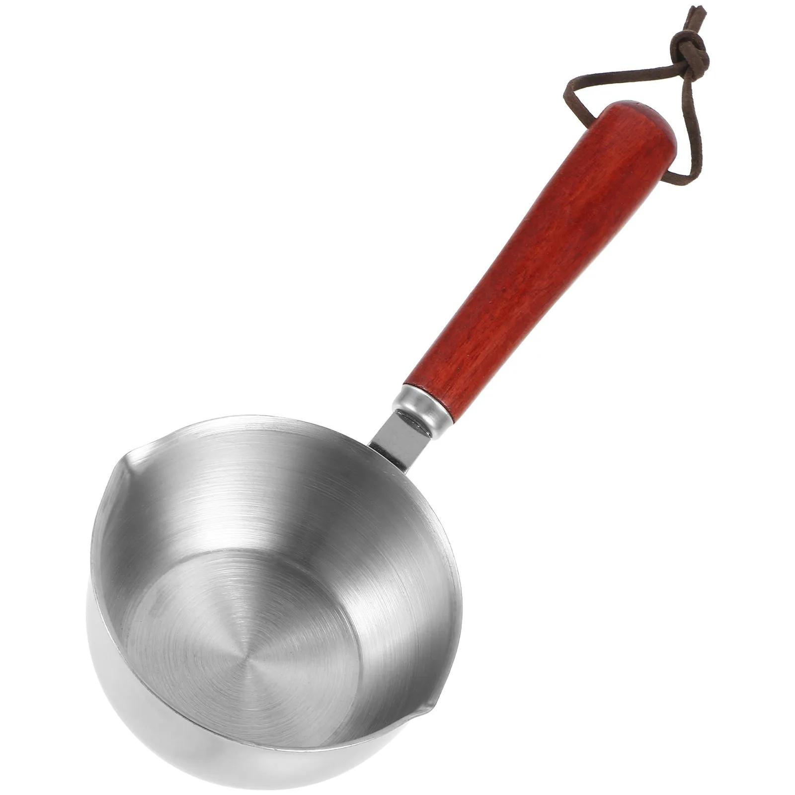 Stainless Steel 304 Mini Milk Pot Small Butter Warmer Saucepan with Wood Handle Multi Use for Soup Porridge Oil Infusing Pasta