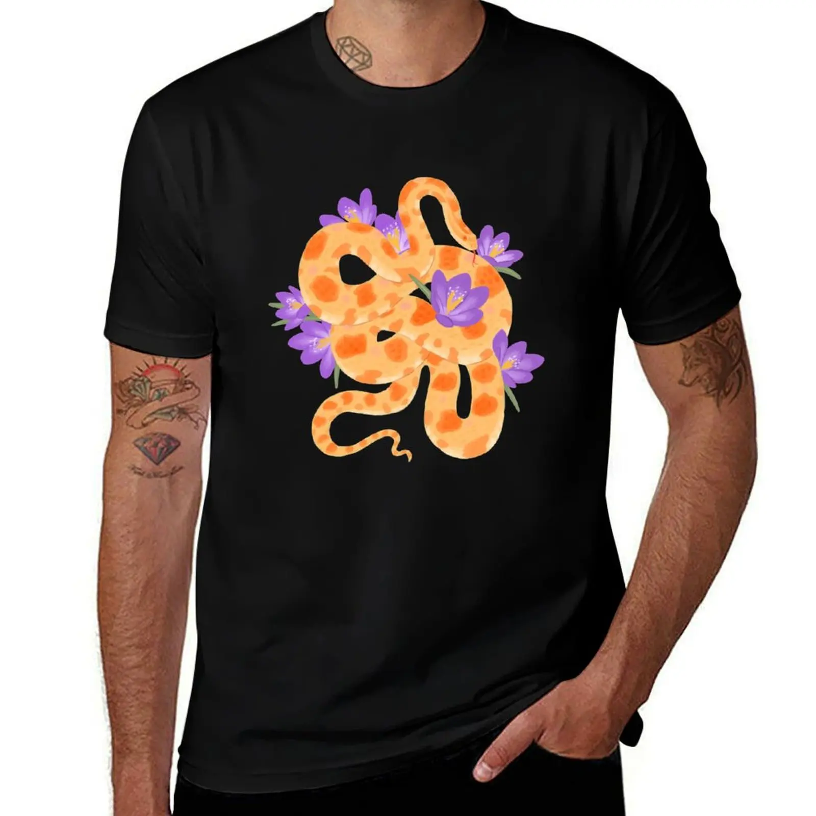 Corn Snake and Crocus T-Shirt custom shirt Aesthetic clothing customs design your own blanks mens workout shirts