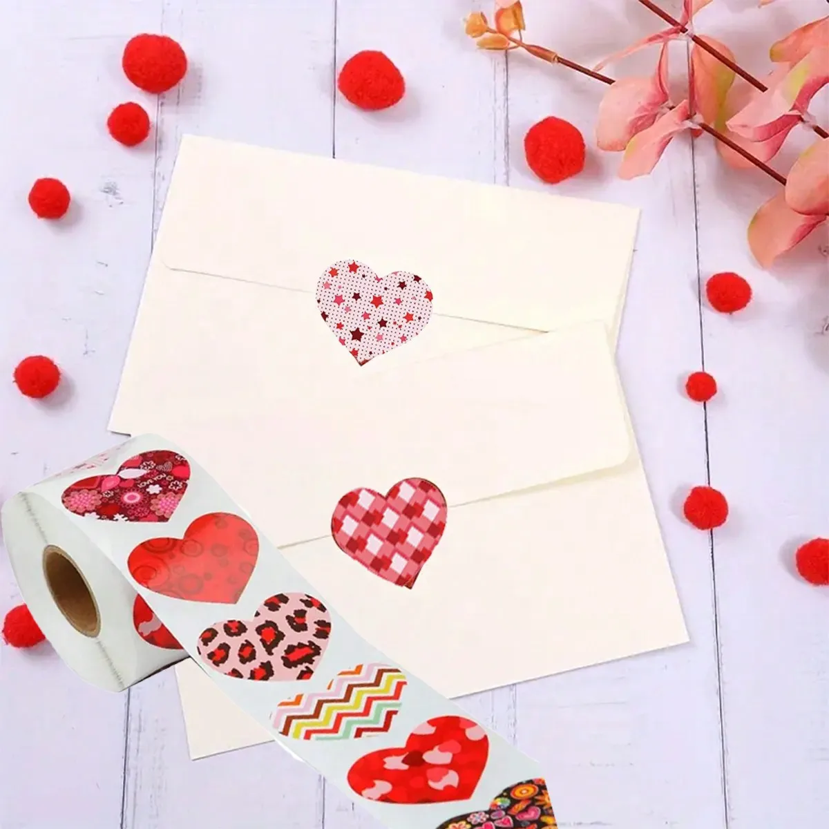 1pc，Valentine's Day Heart shaped Love Sticker Gift Wedding Commercial Decoration
