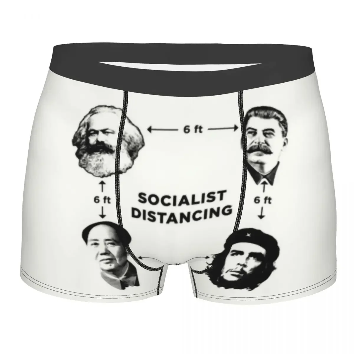 

Custom Socialist Distancing Underwear Men Communism Marx Stalin Mao Guevara Boxer Shorts Panties Briefs Breathable Underpants