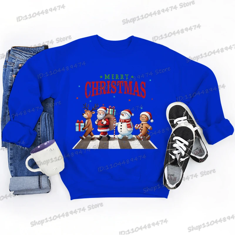 سانتا كلوز وطريق الرنة عيد ميلاد سعيد رجالي بلوزات مضحكة بلايز الخريف الشتاء ملابس رياضية للذكور الإناث الشارع الشهير