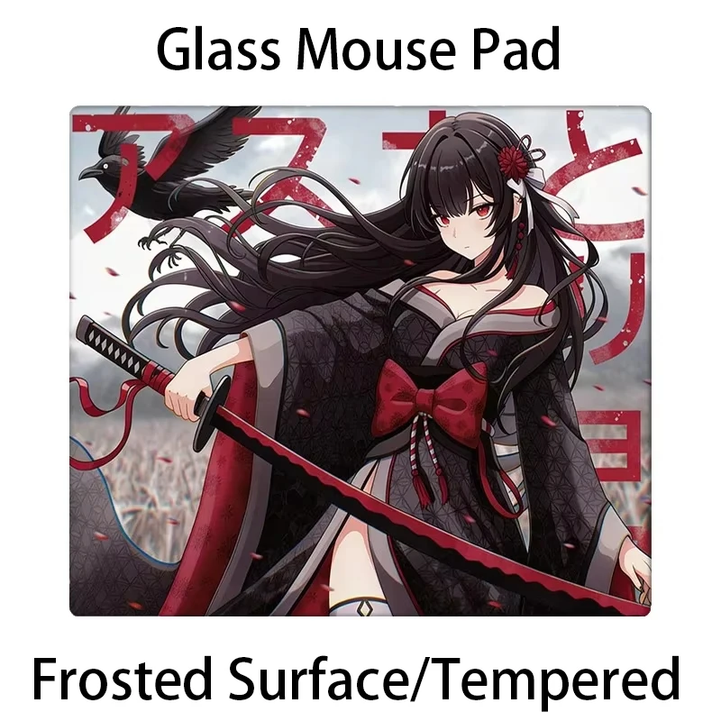 

Japanese Anime Girl Glass Mouse Pad YUME Frosted Surface Desk Mat Tempered FPS E-sports Office Custom Gaming Accessories