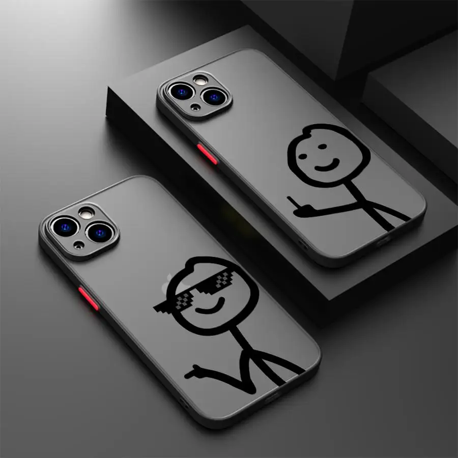 Cartoon Matchman Shell Phone Case For iPhone 16 17 Air 15 11 12 13 14 Pro Max Mini X XR XS Max 7 8 P