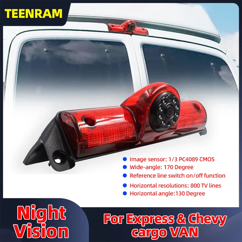 

TEENRAM для Express Chevy Van ночного видения, водонепроницаемая функция, экран камеры Cvbs, дополнительный стоп-сигнал с камерой заднего вида