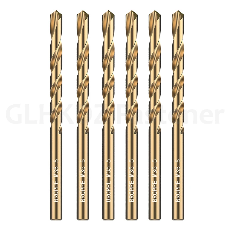 1-10mm HSS M35 Cobalt Twist Drill Bit Fully Ground HSS M35 Cobalt Drill Bit Straight Shank Drill for Metal Drilling and Opening