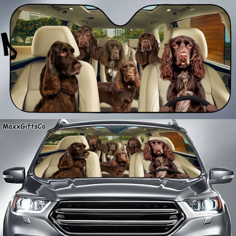 

Field Spaniel Car Sun Shade, Dogs Windshield, Dogs Family Sunshade, Dog Car Accessories, Car Decoration, Gift For Dad, Mom