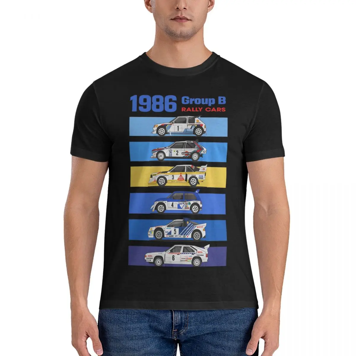 1986 Rally Group B Men T Shirts WRC Vintage Tees Short Sleeve Round Neck T-Shirt Pure Cotton Unique Clothing