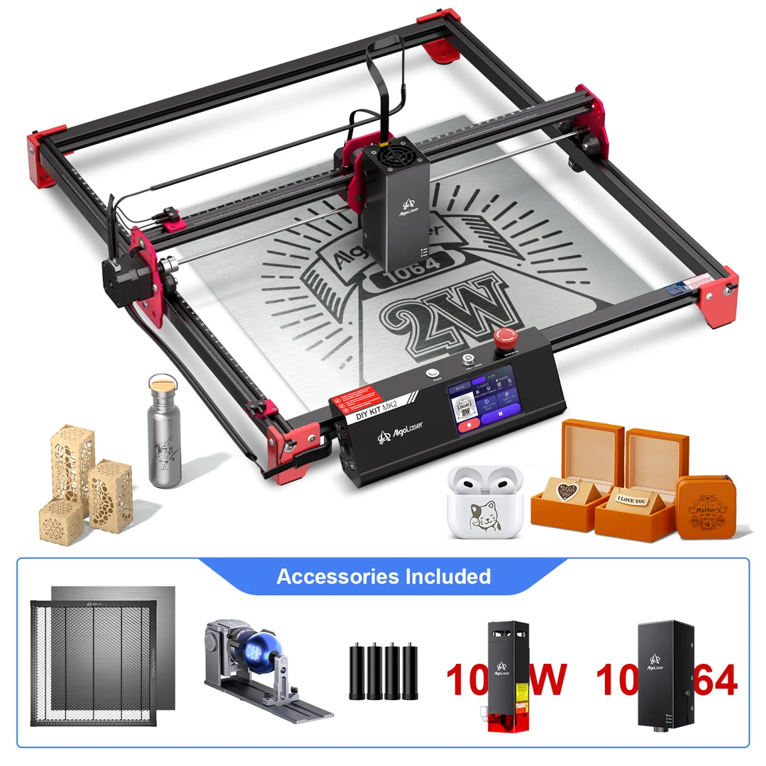 알골레이저 듀얼 레이저 다기능 DIY 키트 MK2 10W (1064nm 레이저 조각기, 금속/플라스틱/목재 조각/절단용)