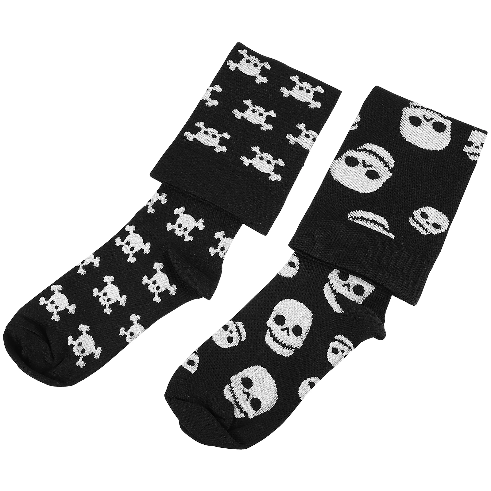 

Goth Skull Socks Women Halloween Cotton Leggings White Novel Adult Costume High Sock Elastic Breathable Comfortable Wear