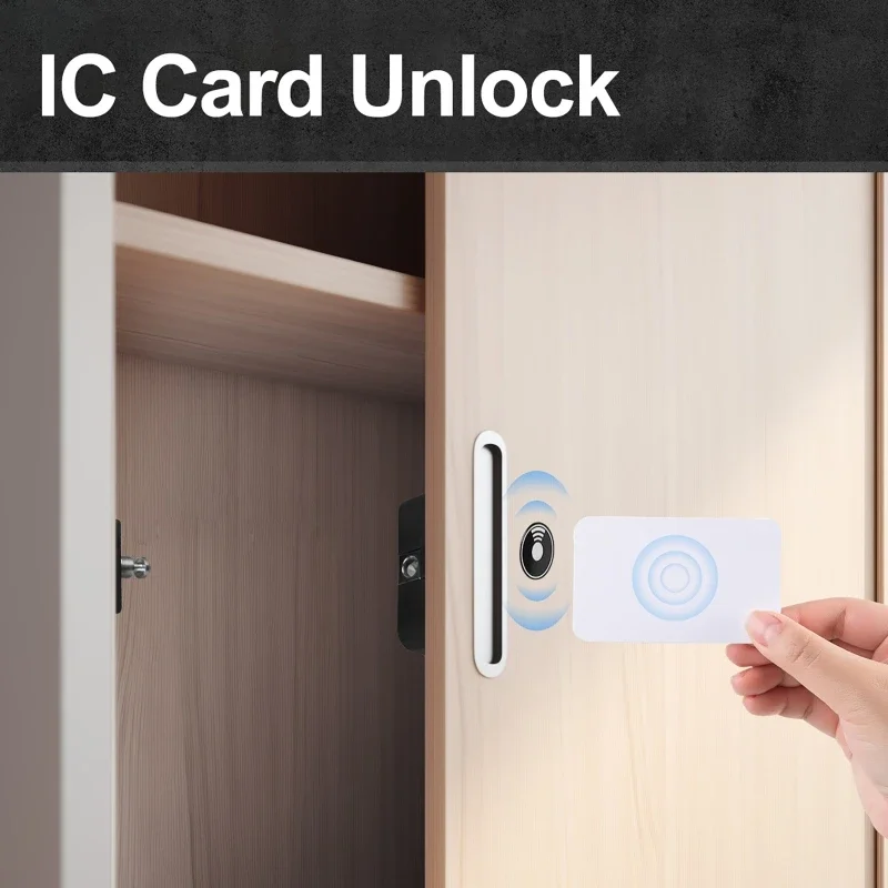 Tuya Bluetooth Smart Cabinet Door Lock,App Remote Control Monitoring,Keyless IC Card Unlock Door Locker Furniture Drawer Lock