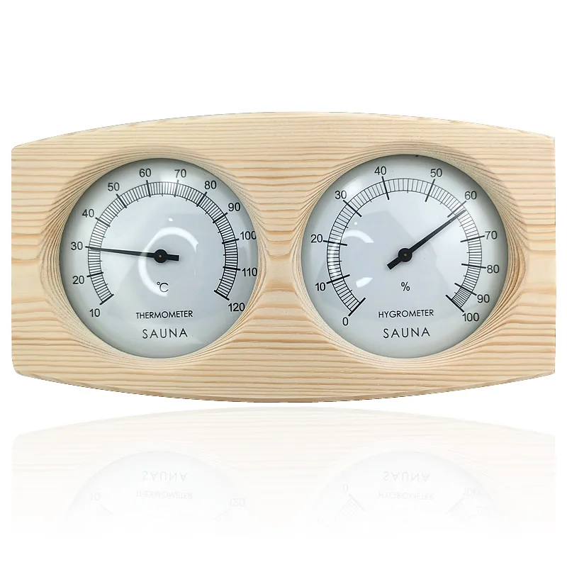 5 Type Original Wood Hemlock Sauna Hygrothermograph Durable Thermometer Hygrometer Humidity Temperature Measure Gauge For Indoor