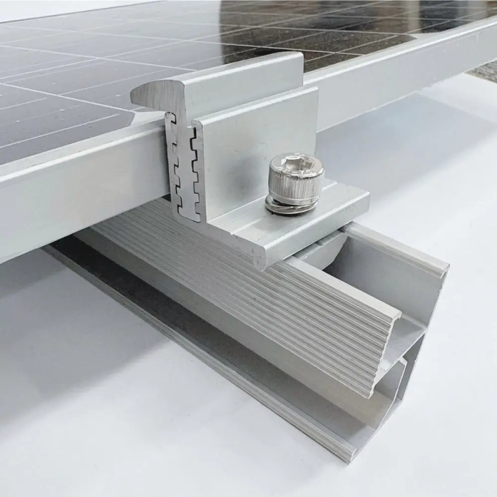 Solar Energy Mounting Bracket Adjustable Edge Clamp Aluminum Photovoltaic Component For Secure Panel System