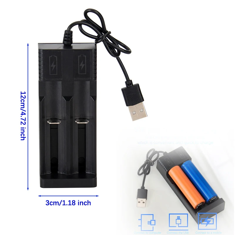 

1/2 Slots Smart 18650 Charger Lithium Battery Charger Universal Battery USB Charger Smart Chargering For Rechargeable Batteries