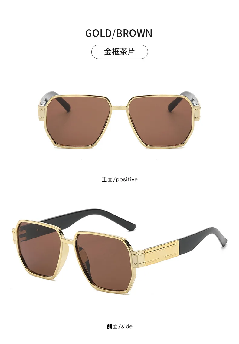 Neue Ankunft Vintage Polygon Sonnenbrille Frauen Männer Quadrat Sonnenbrille Große Brillen Oculos De Sol für Männlich Weiblich Spezielle Geformt – Detail 12