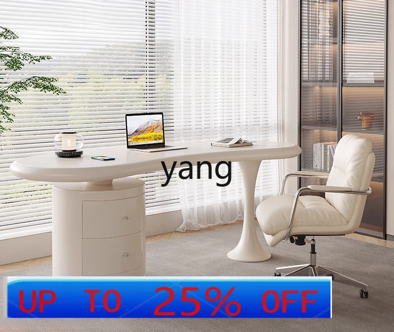 

YJQQ Cream Wind Solid Wood Desk Bedroom Household Small Unit Learning and Writing Desk