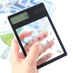 8 Digit Touch Screen Ultra slim Transparent Solar Stationery Clear Scientific Calculator use for Student School Office