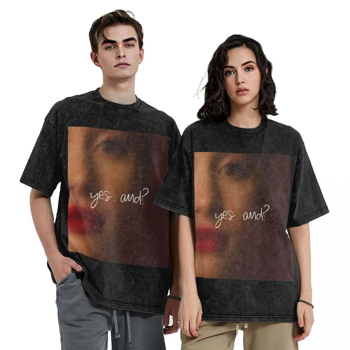 Ariana Grande Singer Yes And Washed T Shirts Streetwear Men Women 2024 Eternal Sunshine Tour Novelty T-Shirt Oversize Streetwear