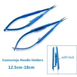 Ophthalmic tools Titanium Needle  Holder With Lock Curved/Straight Ophthalmic Veterinary Surgical Instruments 1PCS