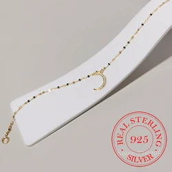 S925 Sterling Silver Crystal Moon Leg Bracelet 14K Gold Plated Anklet Bracelets For Women Girls Fine Jewelry Wedding Party Gift