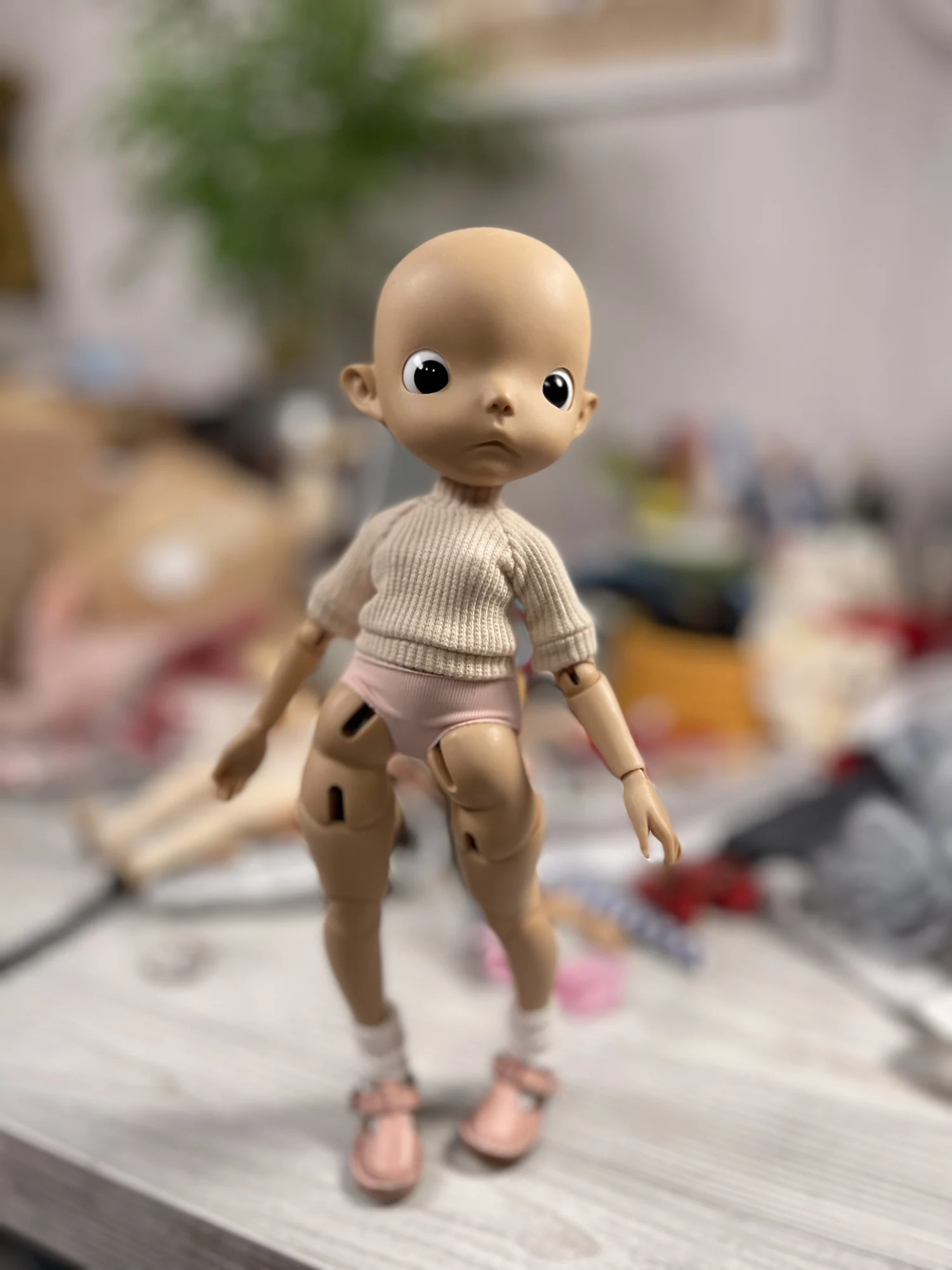 

New 27cm BJD sd doll rourou 1/6 fleshy Resin girl DIY fleshy joint movable toy cute spot makeup big eyes