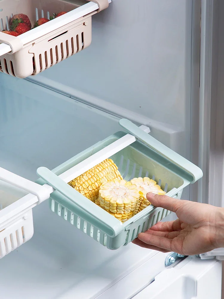 Creative Fridge Shelf Holder  Rack  Kitchen Pull-Out Drawer Organiser Space Saver Storage Box