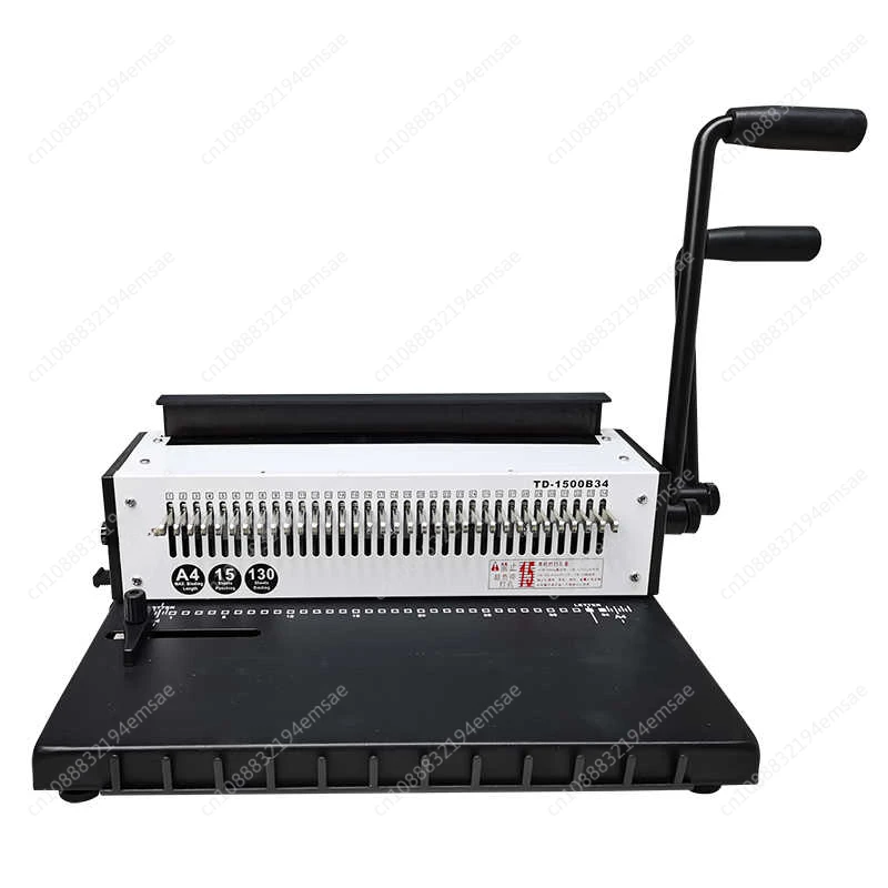 Manual Spiral Wire Binding Machine Metal 34 Punching Hole Square 4*4mm Photo Album A4 Paper Binder Puncher Machine TD-1500B34