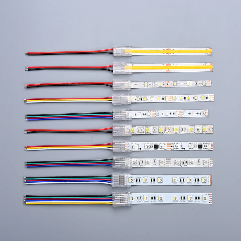 COB LED Strip Connector Fast Connectors For 2 4 Pin 8/10MM SMD COB 5050 2835 Single Color LED Tape Solderless Mini Buckl Wire