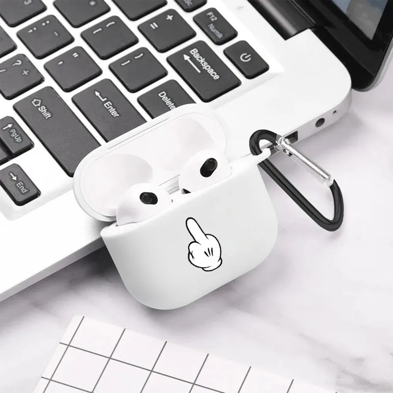 Cartoon Character Gesture Simple Cute Airpod Case Cool Earphone Cover for AirPods 2 3 Pro 2nd Generation Case Gift for Girl Boy