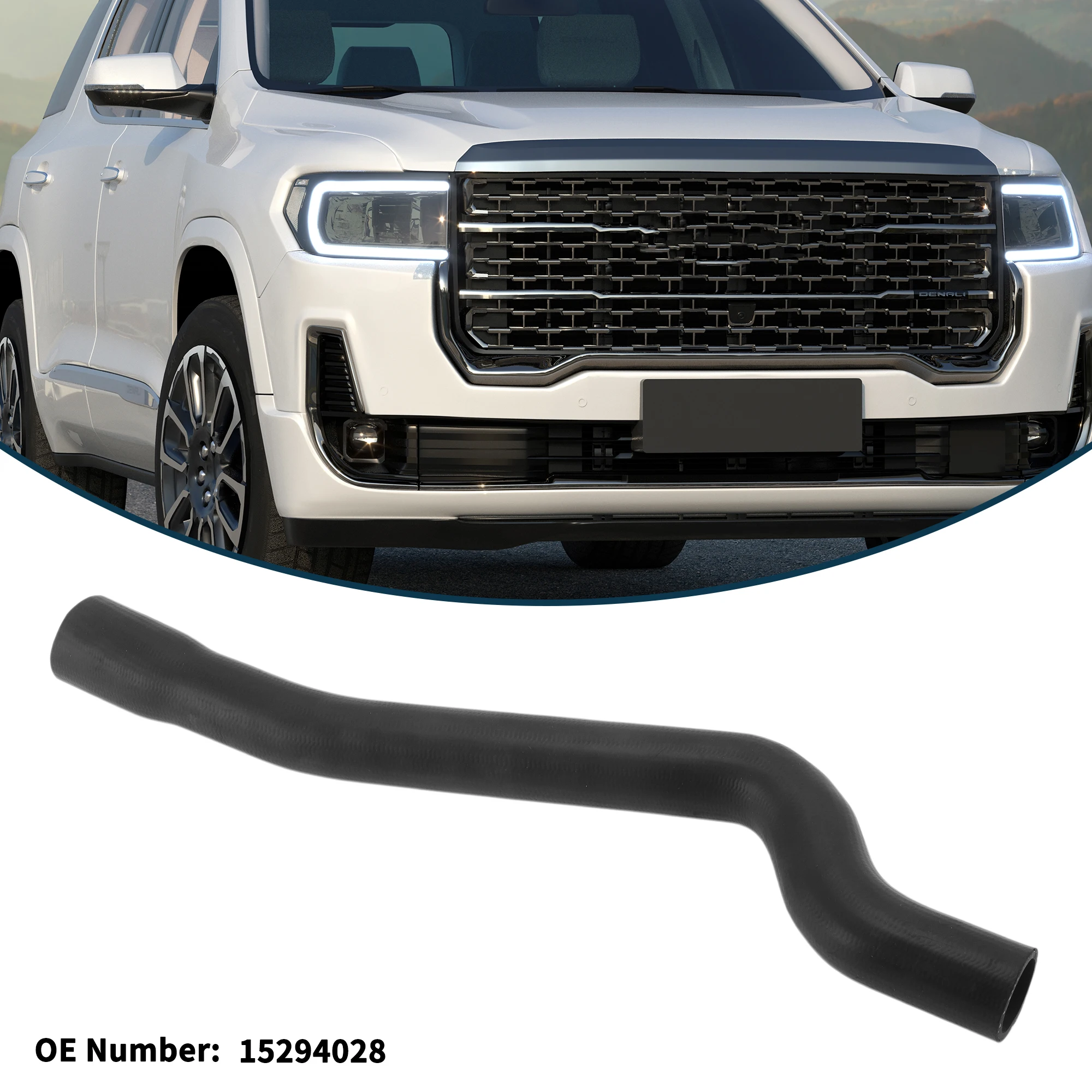 UXCELL Manguera de radiador Manguera de calentador Manguera de salida de radiador Tubo No.15294028 para GMC Acadia 3.6L Gas 2007-2016 Tubo de agua de goma Negro