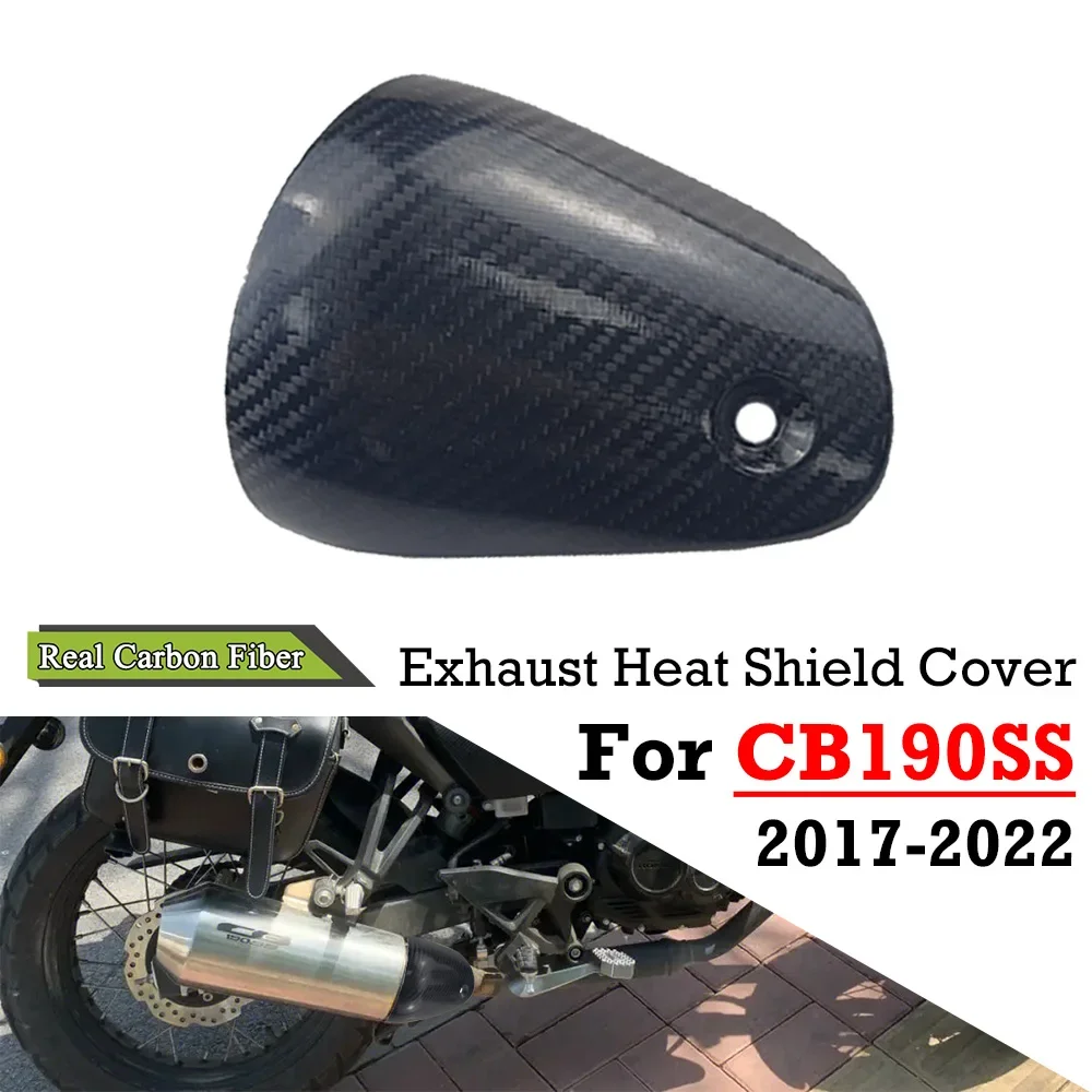 Real Carbon Fiber For Honda CB190SS 2017 - 2022 Motorcycle Exhaust Middle Link Pipe Heat Shield Cover  Shell Guard Anti-Scalding