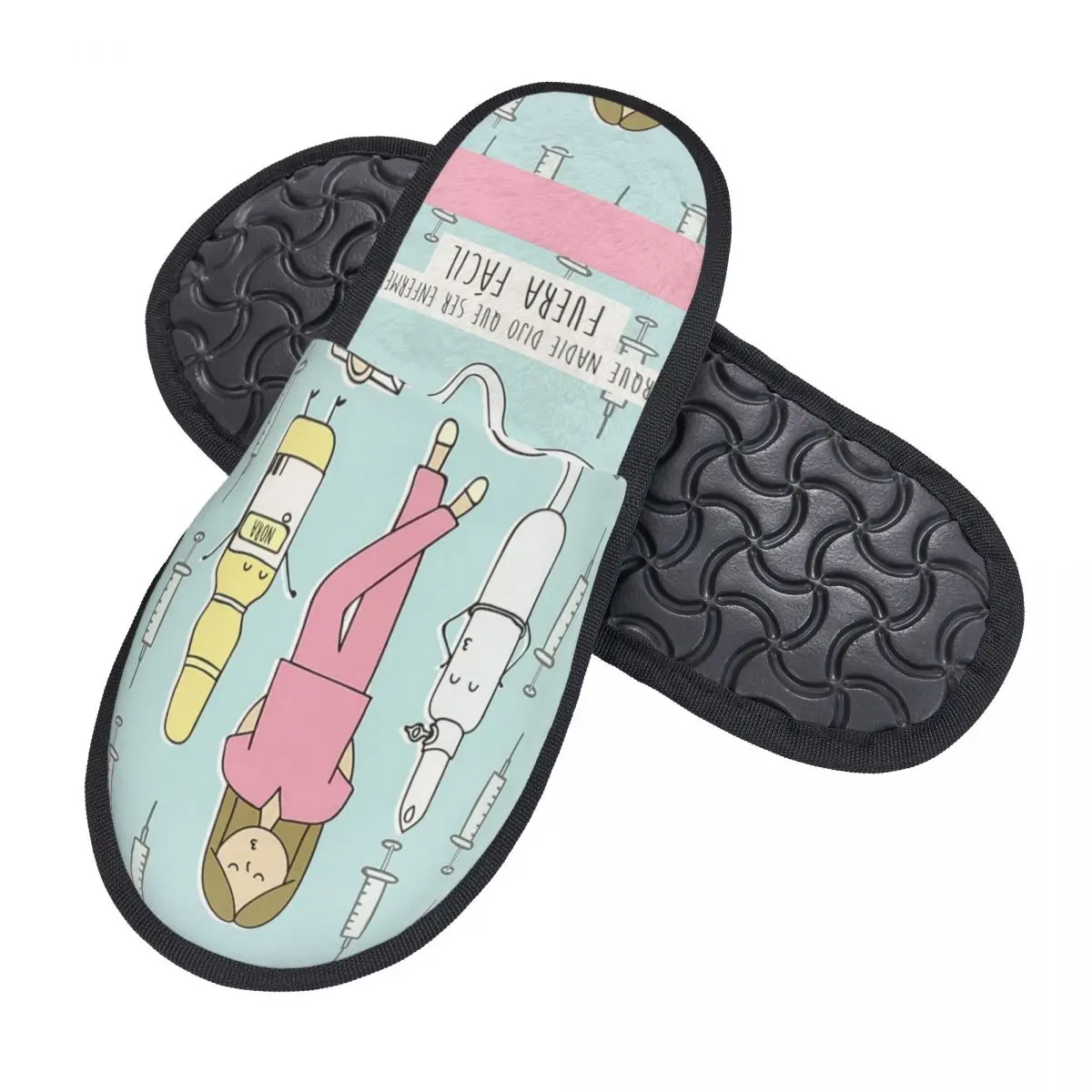 Cartoon Ladies Nurse Doctor Printed Guest Slippers for Bathroom Women Custom Print House Slipper