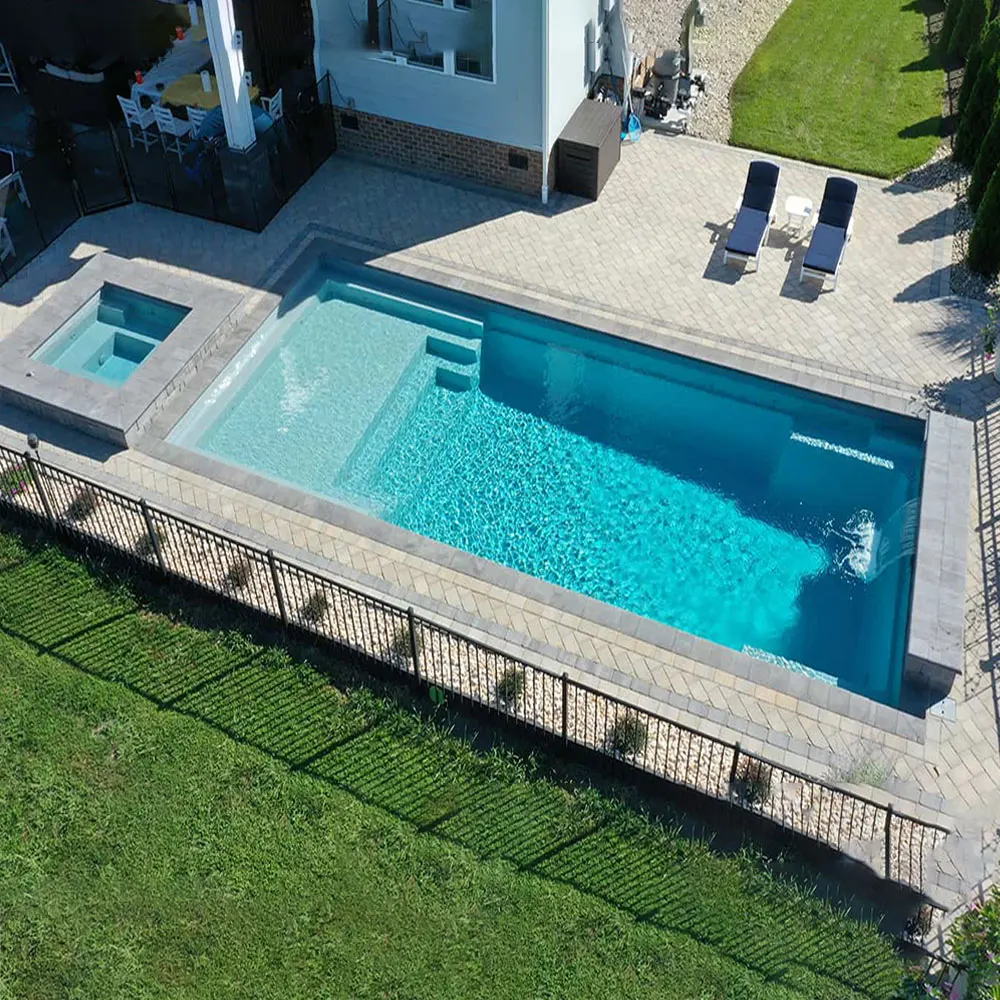 Luxury Biggest 18 X 52 Rectangle Fiberglass Swim Spa Pool 12m Large Outdoor Inground for Backyard Water Parties