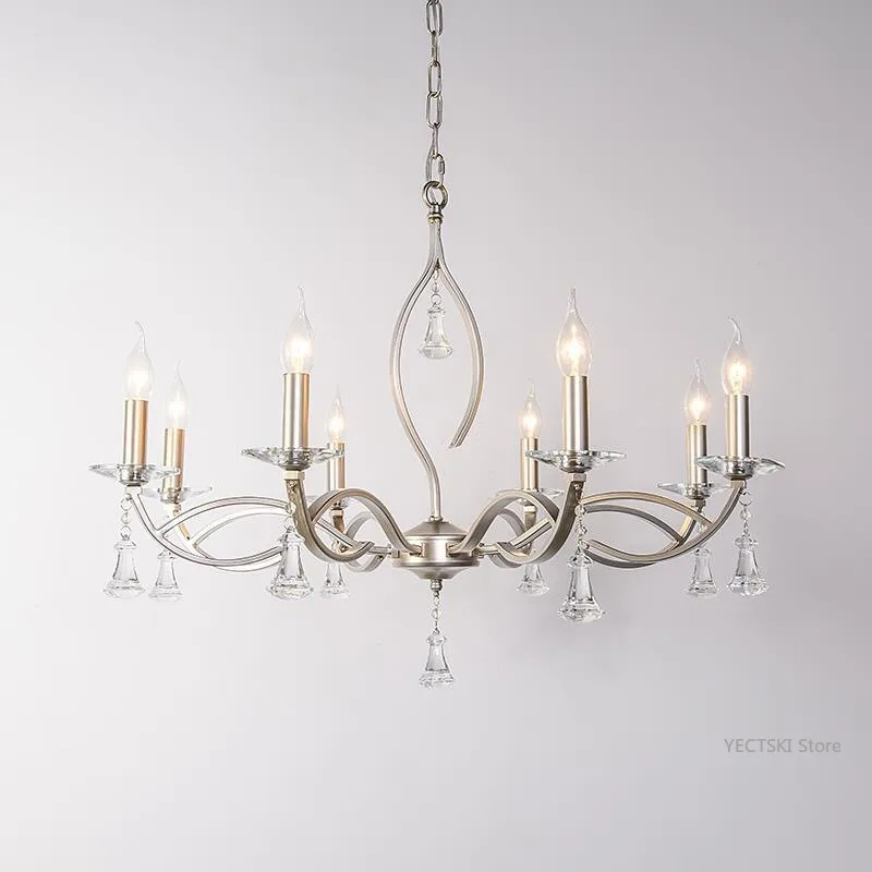 American style countryside chandelier, simple French style bedroom light, candles, creative dining room lighting fixtures