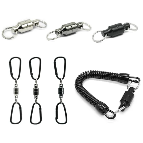 Lixada Clip de pesca soporte de liberación de red magnética Clip magnético soporte de conector de red de aterrizaje Clip magnético de pesca