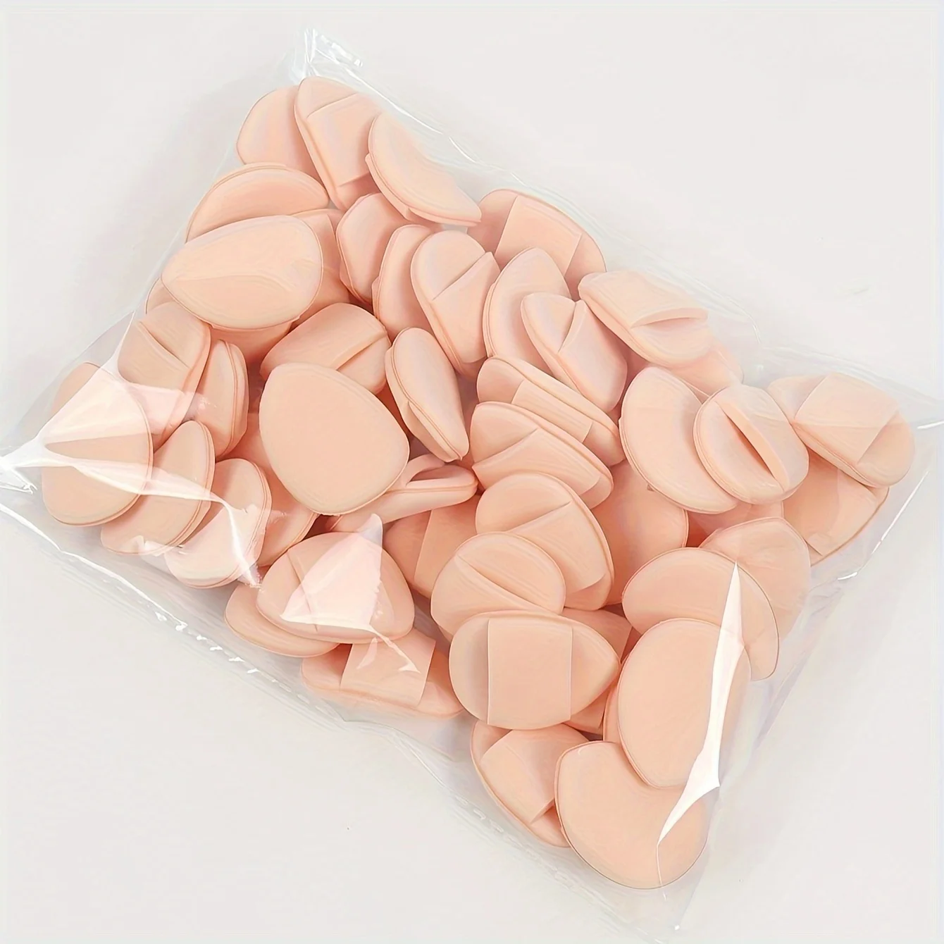 50-Pack Finger-Shaped Air Cushion Sponges—Expand When Wet, Foundation Makeup Sponges Suitable for All Skin Types.