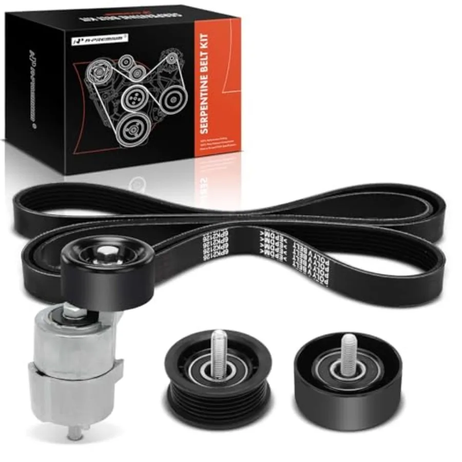 

Engine Serpentine Belt Drive Kit W/Tensioner and Idler Pulley Compatible with Hyundai and Kia Cars - Sonata 2011-2014 Optima 20