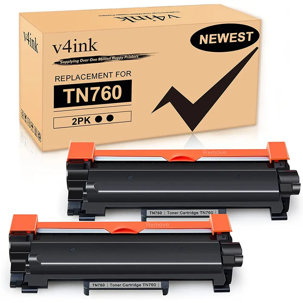 

v4ink 2PK High-Yield TN760 Toner Compatible TN730 For Brother HL-L2350DW L2370DW