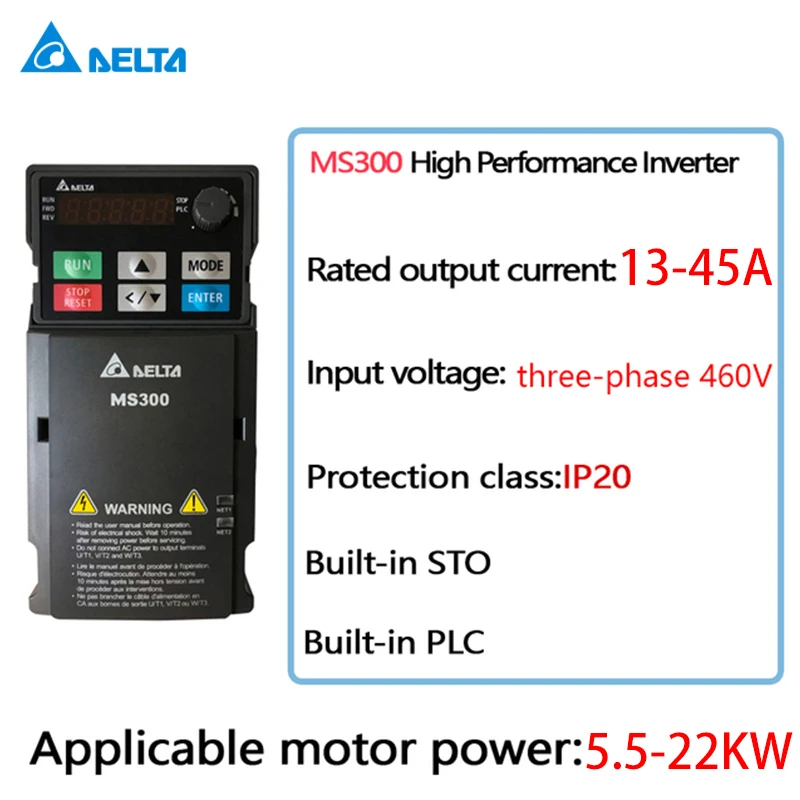 

Delta MS300 VFD инверторный привод с векторным управлением 5,5-22 кВт 13-45A 460 В трехфазный выходной преобразователь частоты HVAC кондиционер