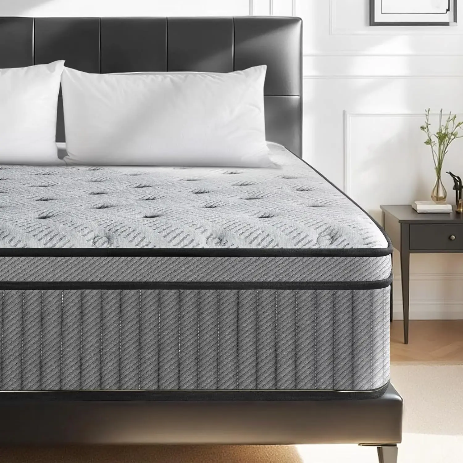 King Mattress 14 Inch, Medium Firm Hybrid Mattress with Memory Foam for Pressure Relief & Spinal Alignment – Motion, Customized