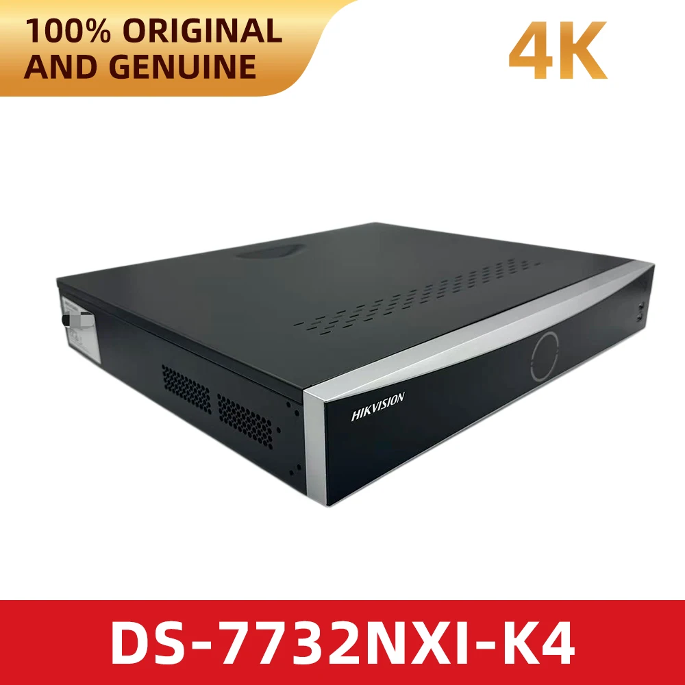 Hikvision DS-7732NXI-K4 32-Channel 4K AcuSense NVR 1.5U 4SATA 256Mbps H.265+ with AI Human & Vehicle Detection Facial Recognitio