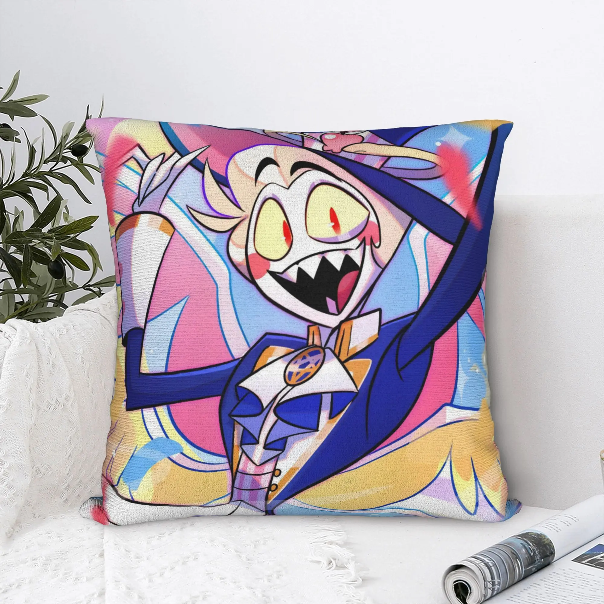Lucifer Hazbins Hotels Pillowcase Printing Fabric Cushion Cover Decorative  Pillow Case Cover Sofa Zippered 45X45cm