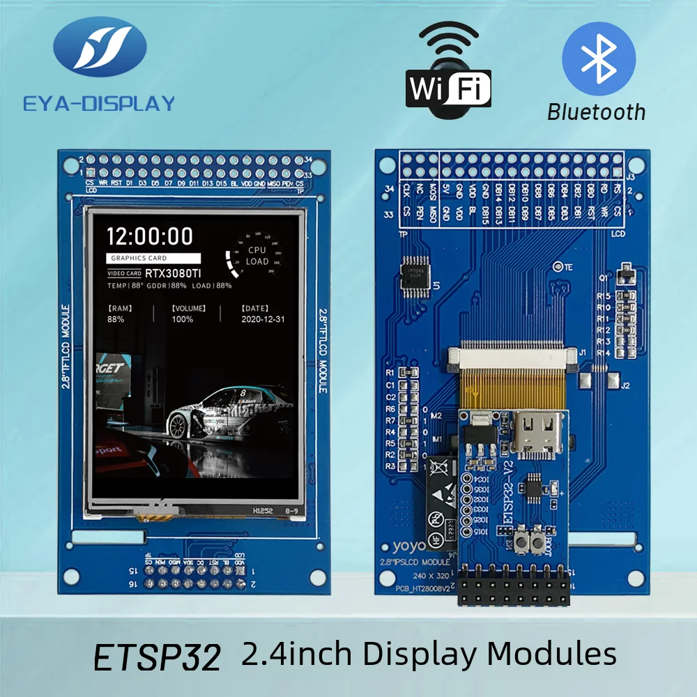 

2.4-inch TFT LCD display ESP32 LVGL supports WIFI&Bluetooth electronic devices 240 * 320 LCD module TYPE-C interface for online