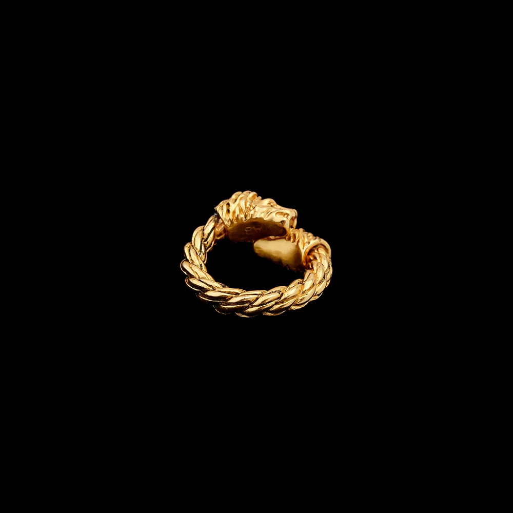 AB/ Copper alloy Vintage do old craft twine with lion shape design for superior men's and women's rings.