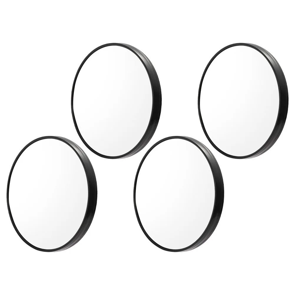 กระจกแต่งหน้าแบบขยาย 5 เท่า 4 ชิ้น พร้อมที่ยึดแบบสุญญากาศ กระจกทรงกลม พกพาสะดวก