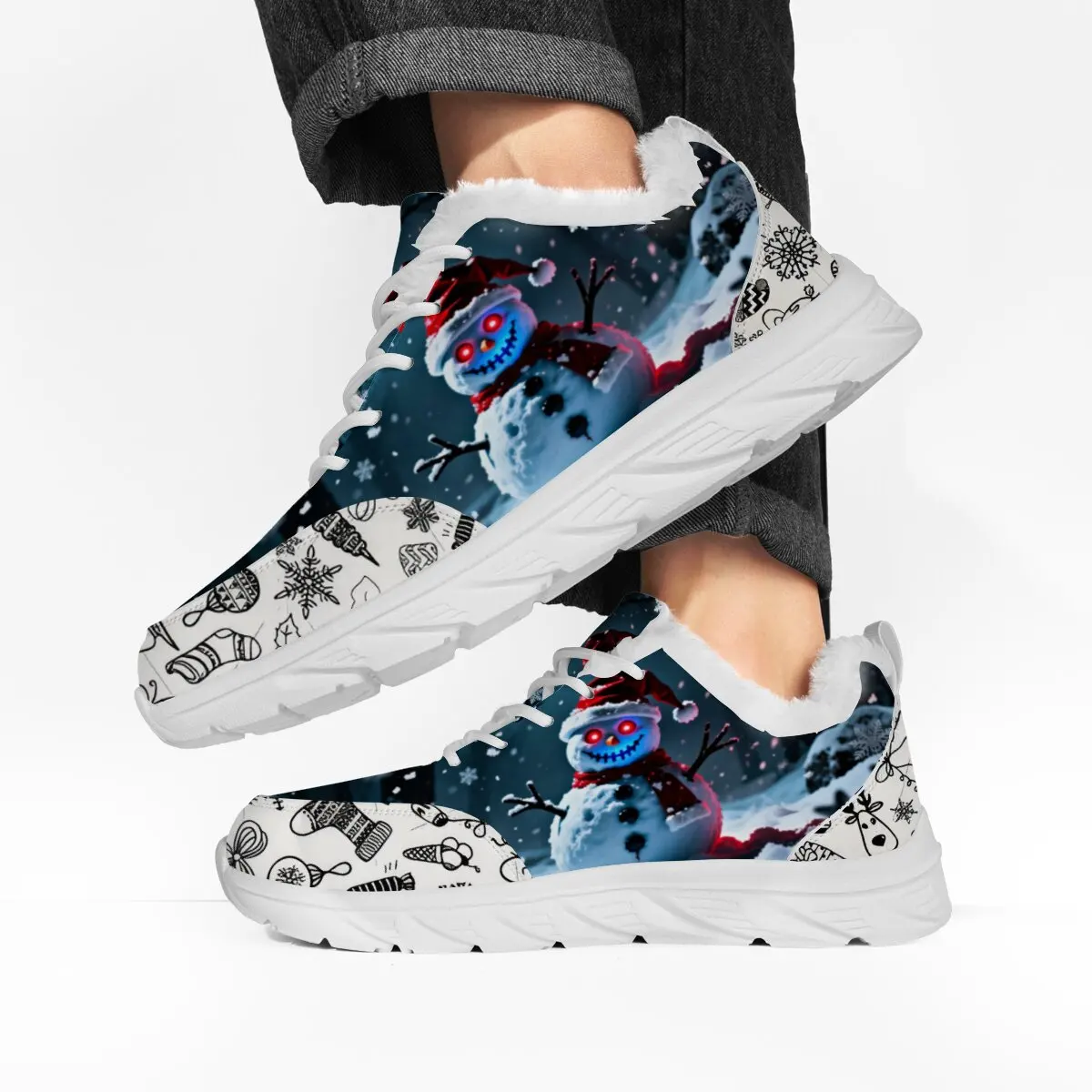 

Обувь для родителей и детей, легкая обувь большого размера на плоской подошве, повседневная спортивная обувь в темном стиле с рисунком на Хэллоуин и Рождество