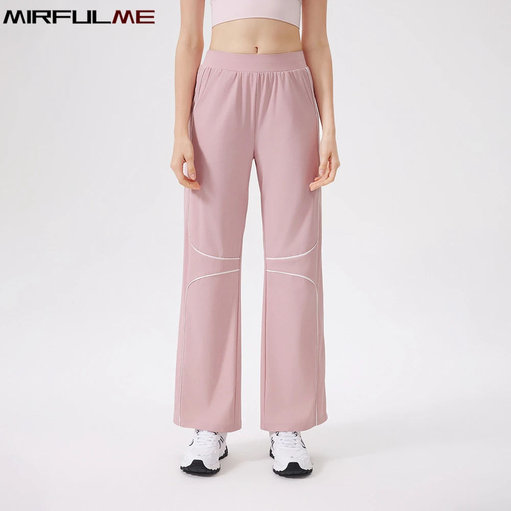 

Летние женские свободные брюки для йоги, прямые спортивные брюки для бега, крутые широкие брюки для бега, спортивные штаны для тренировок в тренажерном зале, походные спортивные штаны, женские