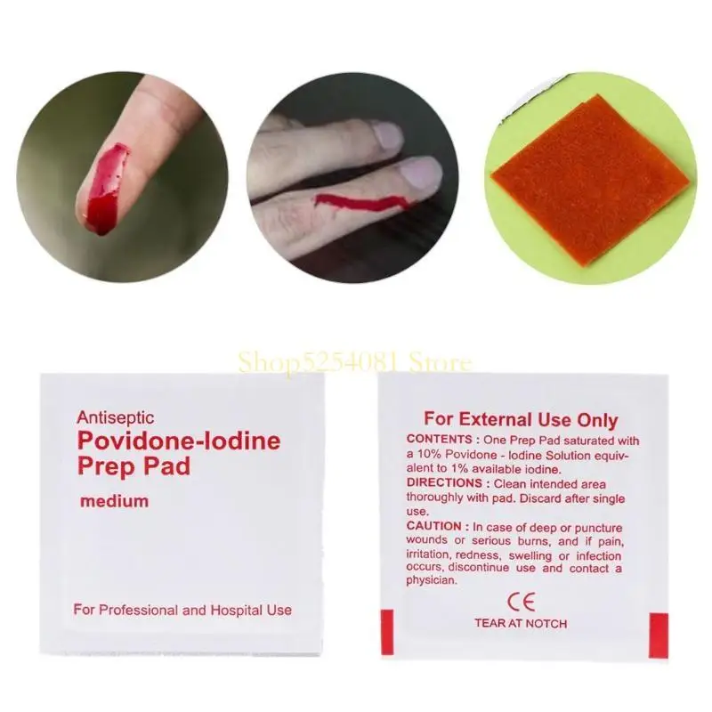

AXYC 50Pcs 5x5cm Wound Dressings Iodine Wipes Preventing New