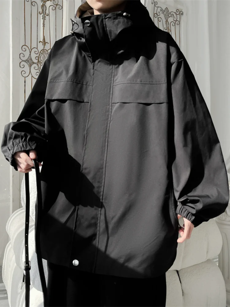 

Waterproof Men's Pilot Jaet Spring Autumn Trendy Oversize Hooded Coat Faionable Streetwear High Street Sle Zipper Decor...