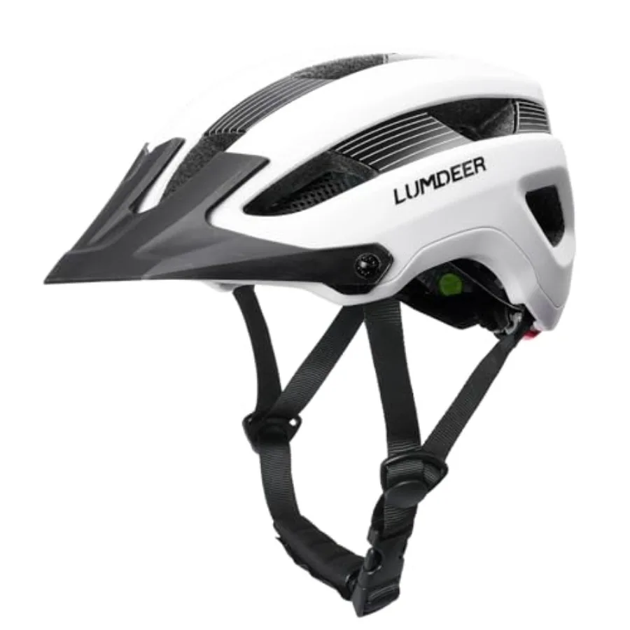 

Bike Helmet for Adults - Mountain Bicycle Helmet with Rechargeable Light, Airflow Visor, Lightweight Ajustable Biking Helmet fo