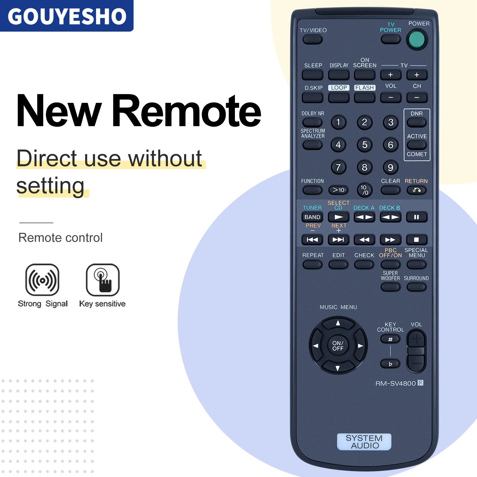 New RM-SV4800 Remote Control For Sony LBT-V4800R Compact HI-FI Stereo System